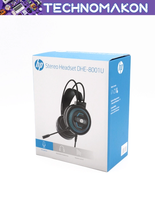 Simli o'yin quloqchinlari HP DHE-8001U RGB, mikrofon bilan, usb, suvga chidamli, qora