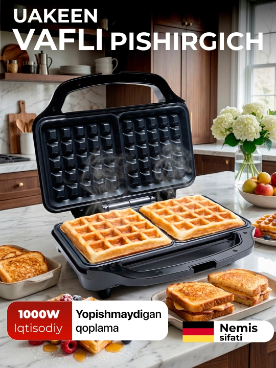 Vafli pishirgich, sendvich pishirgich, toster, 3 tasi 1 da, 6 tasi 1 da, 10 tasi 1 da