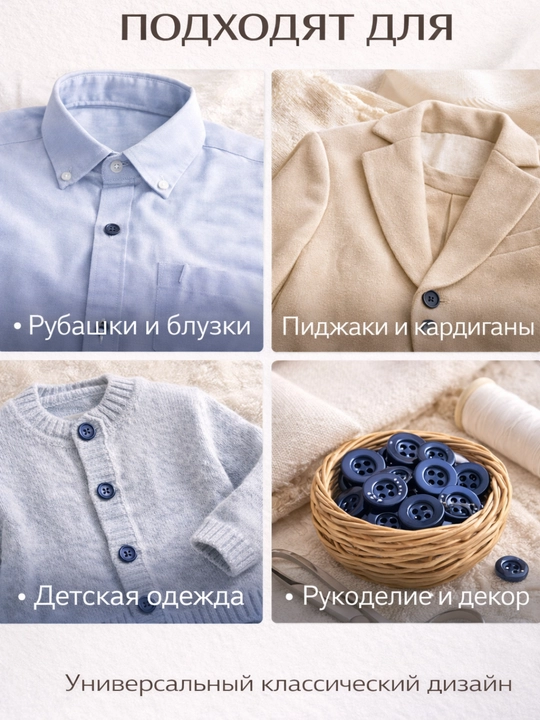 Пуговицы для одежды набор, швейная фурнитура, разные размеры и цвета, 2 и 4 прокола