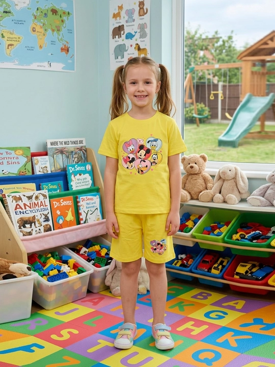Футболка и шорты для девочек, 5-8 лет - 