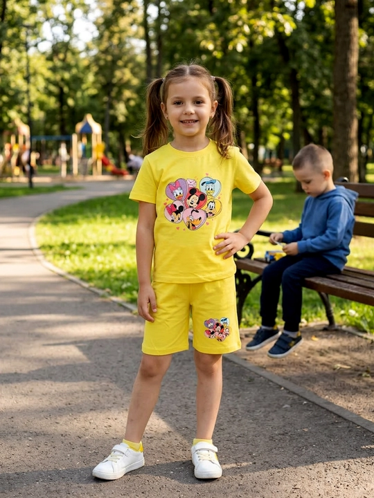 Футболка и шорты для девочек, 5-8 лет