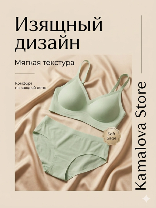 Choksiz ichki kiyim, ayollar to‘plami, suyaksiz  qulay ichki kiyim, asosiy ichki kiyim