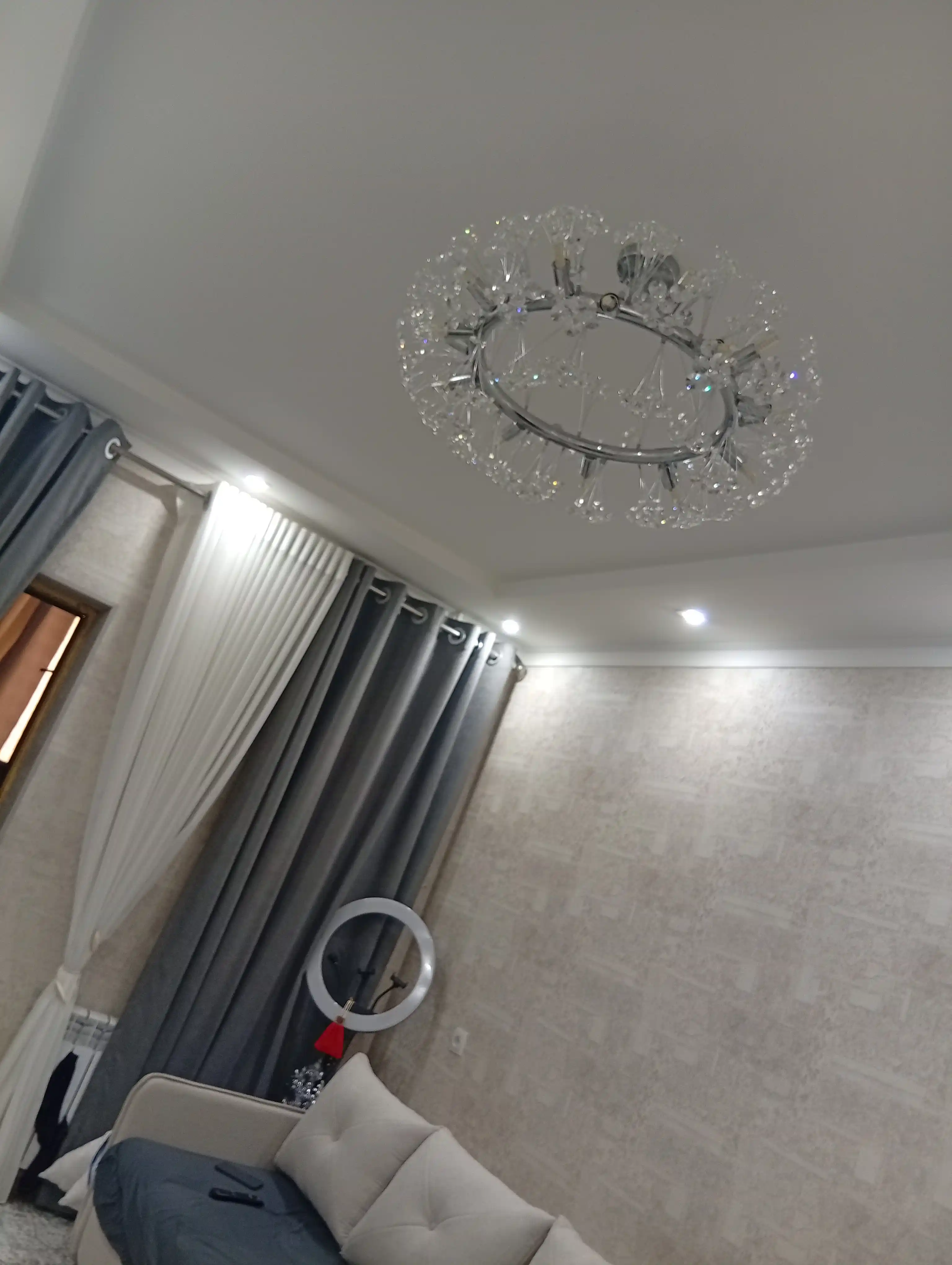 "ODUVANCHIK" BILLUR QANDIROG‘I Ø 60/80 SM 11/20 LAMPA OLTIN / KUMUSH RANGLI, NAFIS DIZAYNLI