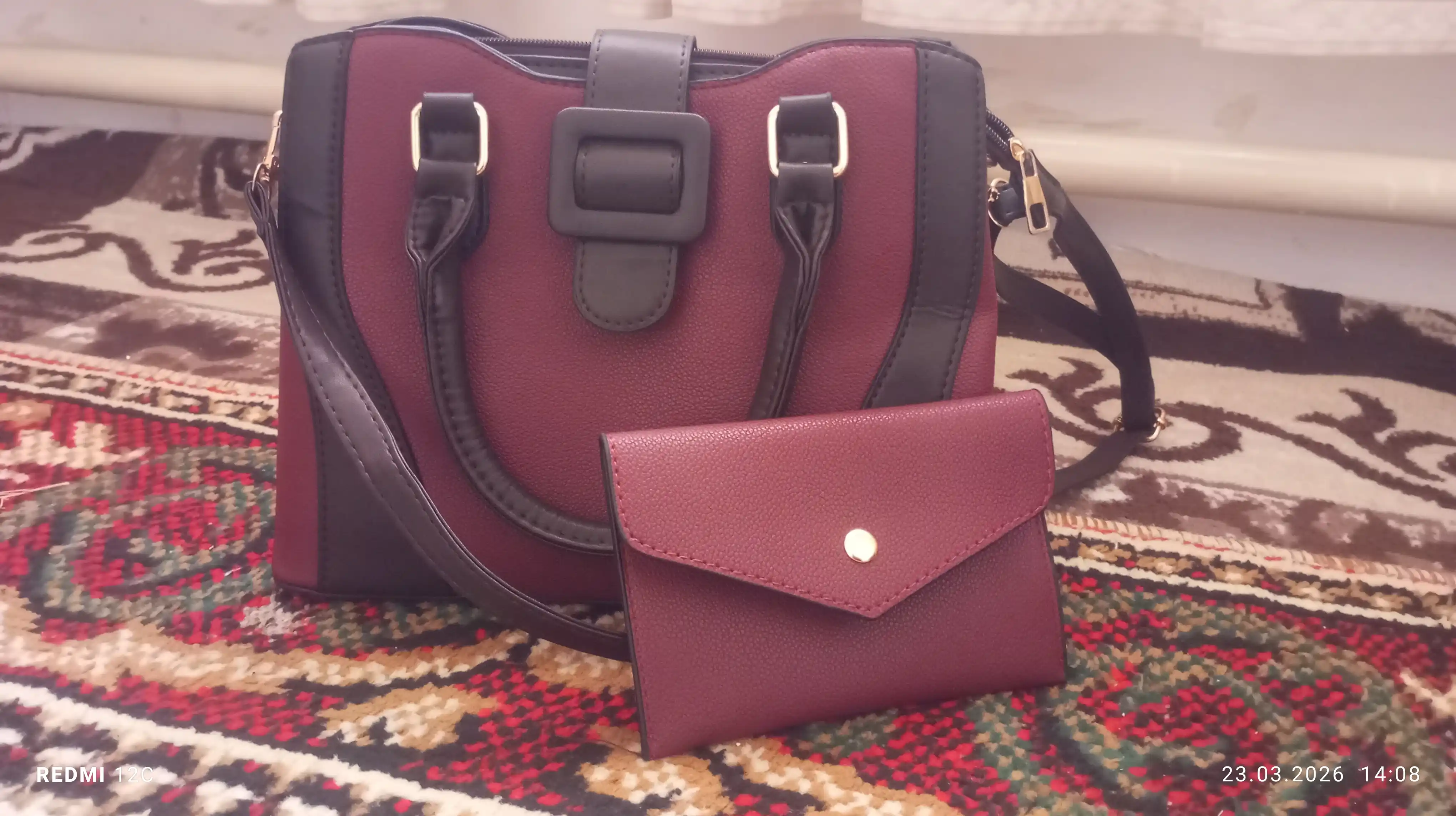 Ayollar sumkasi, 2 tasi 1 da, ekocharm to'plam