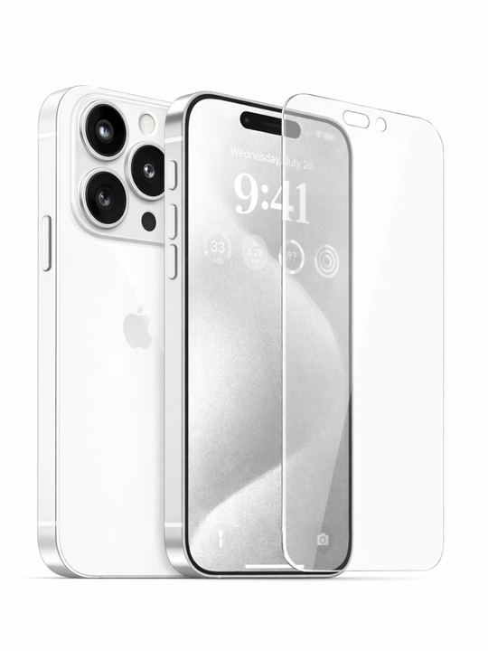 Shaffof himoya oynasi 9H — iPhone 14/15/16/17 Pro/Pro Max - 