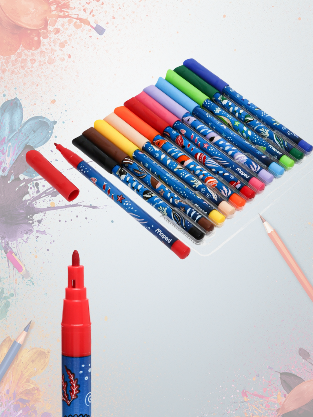 Flomasterlar Maped FELT PENS DECORATED OCEAN X12 Plasticbag 845701 q0000039415