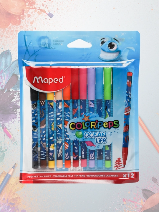Flomasterlar Maped FELT PENS DECORATED OCEAN X12 Plasticbag 845701 q0000039415 - 
