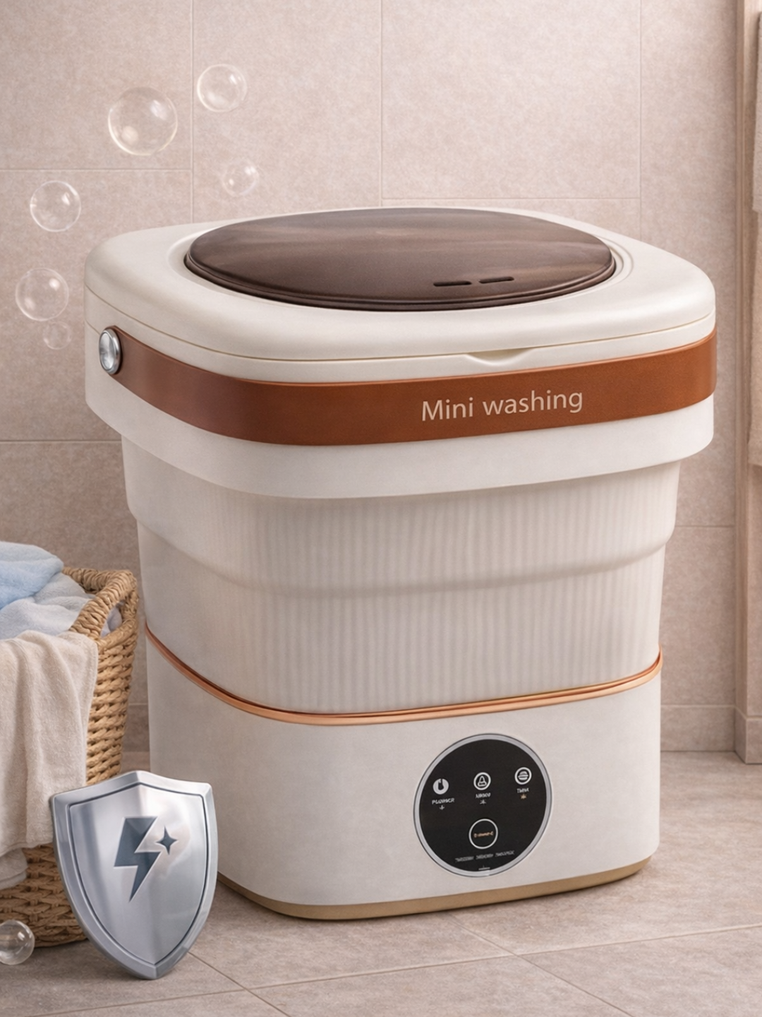 Kirmashina kiyimlarni yuvish uchun yig'iladigan kir mashina, 5L