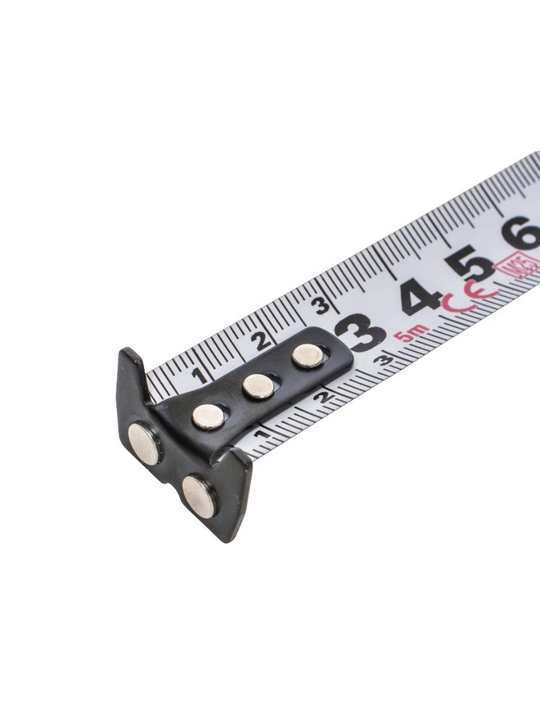 Ruletka 3 / 5 / 7,5 metr qurilish uchun, magnitli ilgak va fiksator bilan, 19 mm