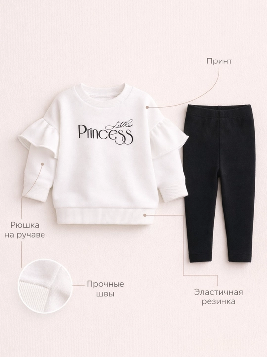 Детский костюм для девочки «Little Princess» (кофта + лосины)