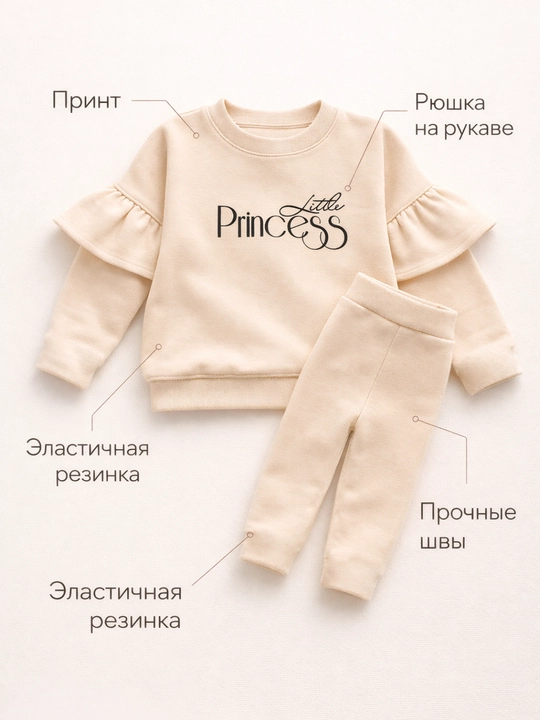 Детский костюм для девочки «Little Princess» (кофта + лосины)