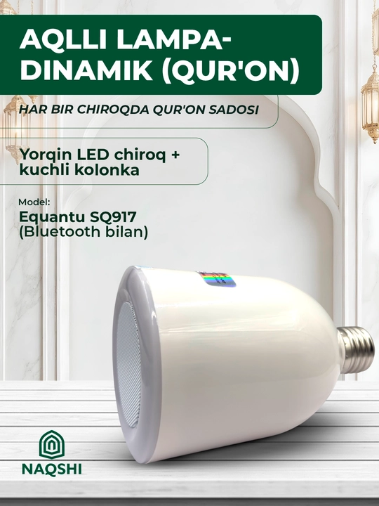 Qur’on speaker lampochka SQ-102 Plus, LED lampa + Bluetooth kolonka, 36W