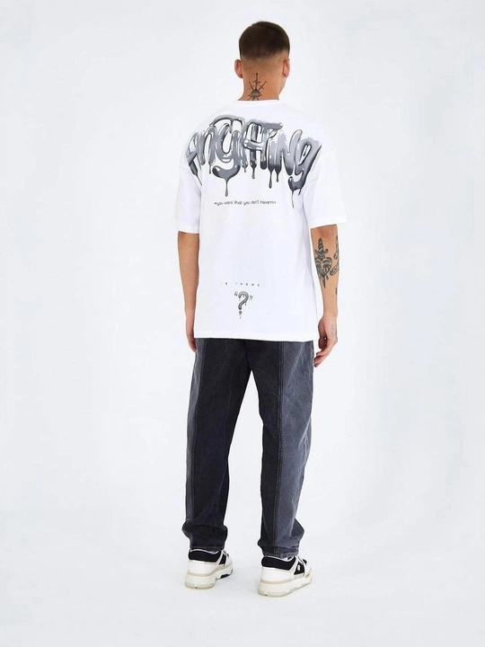 Futbolka oversize printli - 