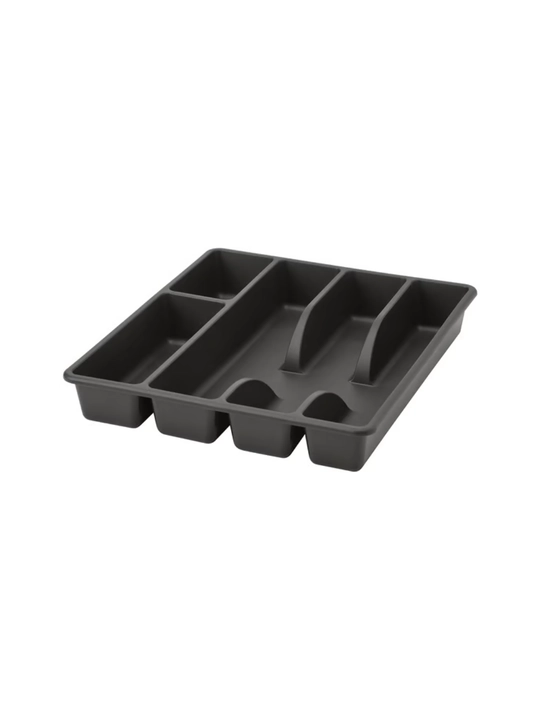 Лоток, органайзер для столовых приборов IKEA SMACKER, 31 * 26 см, 5 отсеков, серый
