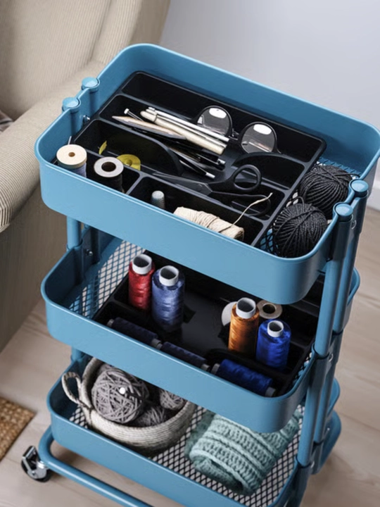 Лоток, органайзер для столовых приборов IKEA SMACKER, 31 * 26 см, 5 отсеков, серый