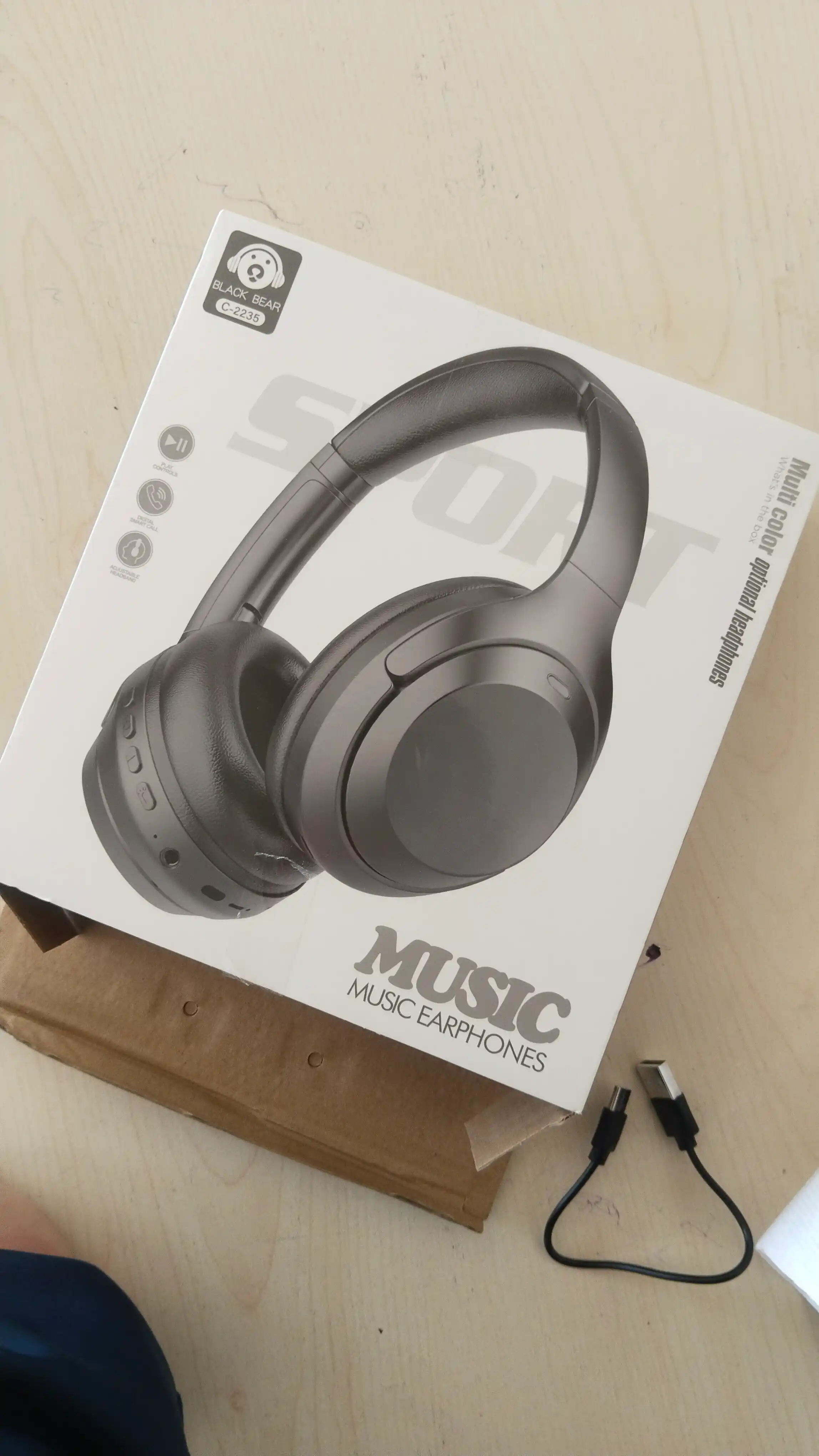 Simsiz quloqchin Bluetooth – to‘liq o‘lcham, mikrofonli, SD karta va radio C2235