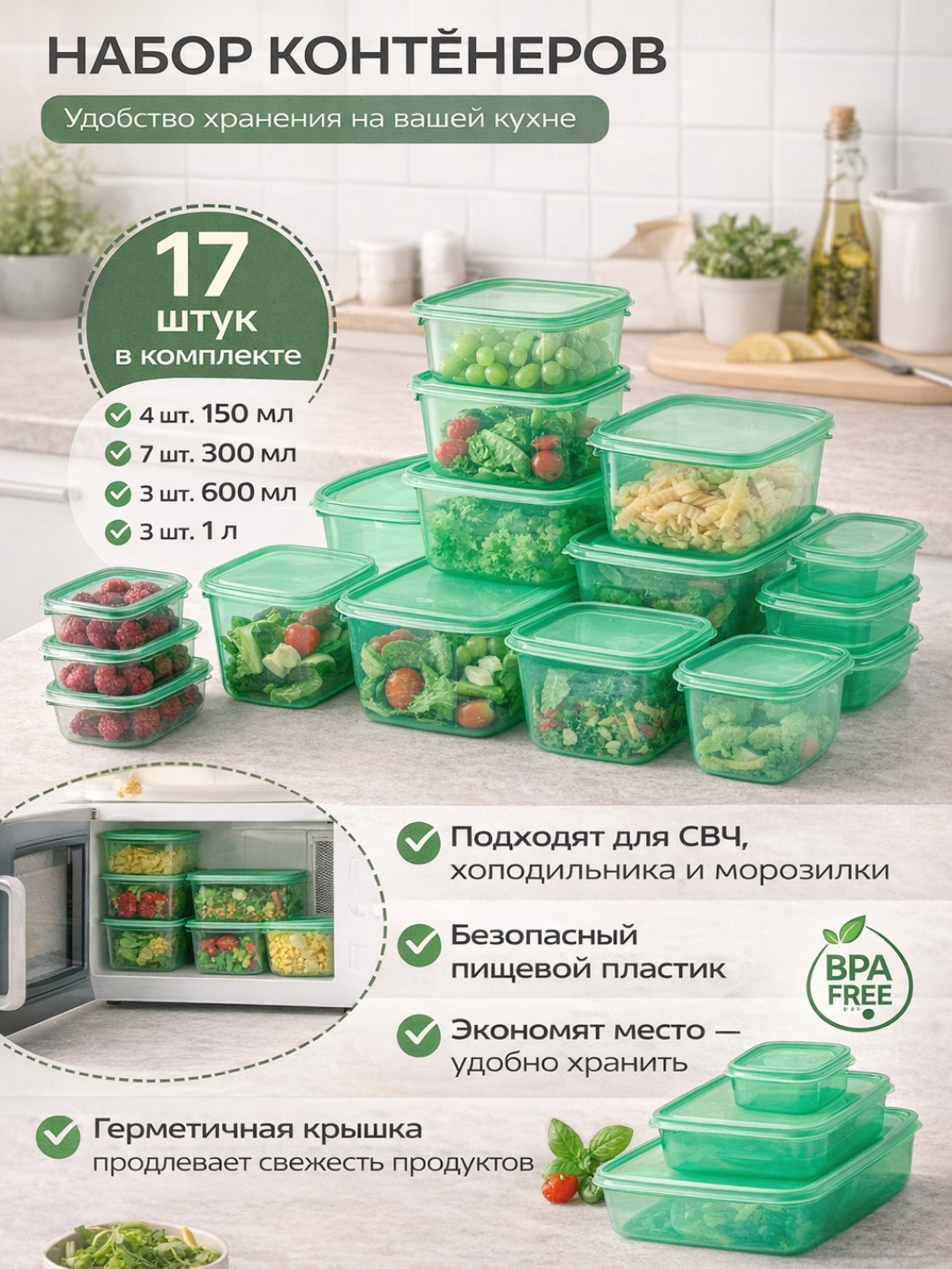 Набор контейнеров IKEA Pruta, 17 шт, контейнер для хранения продуктов - 