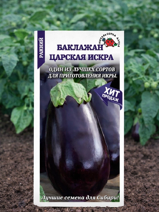 Семена баклажан Царская икра Золотая сотка Алтая - 