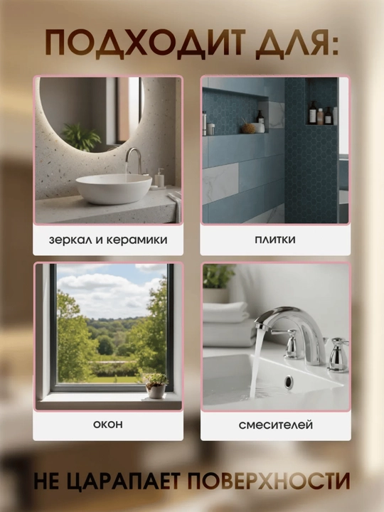 Абразивная губка – эффективна для чистки зеркал и сантехники