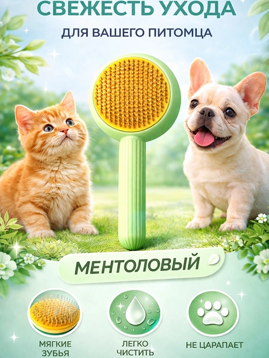 Щётка для удаления шерсти кошек и собак, чистый дом без шерсти, 3 цвета - 