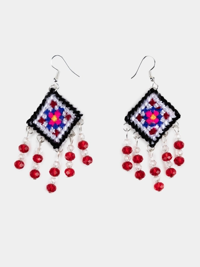 Этнические сережки handmade, национальные серьги для женщин, для праздника и путешествий — LADIUM-MILLIYZIRAK1-БОРДОВ