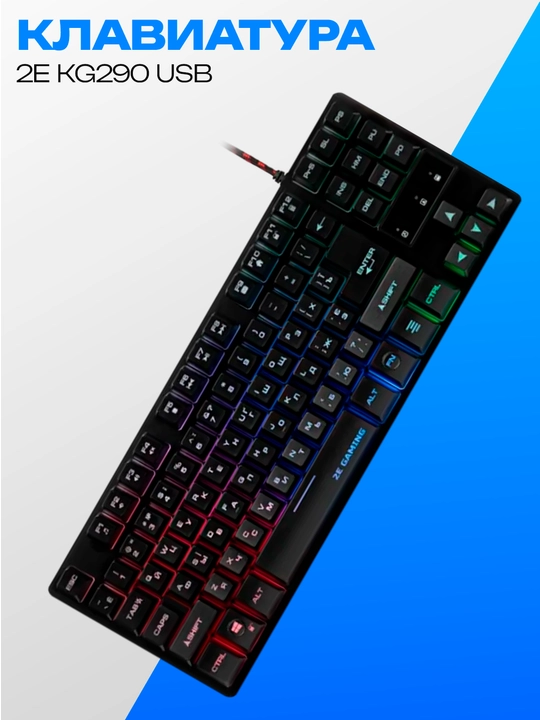 Klaviatura 2E KG290 USB LED TKL 87 tugma - 