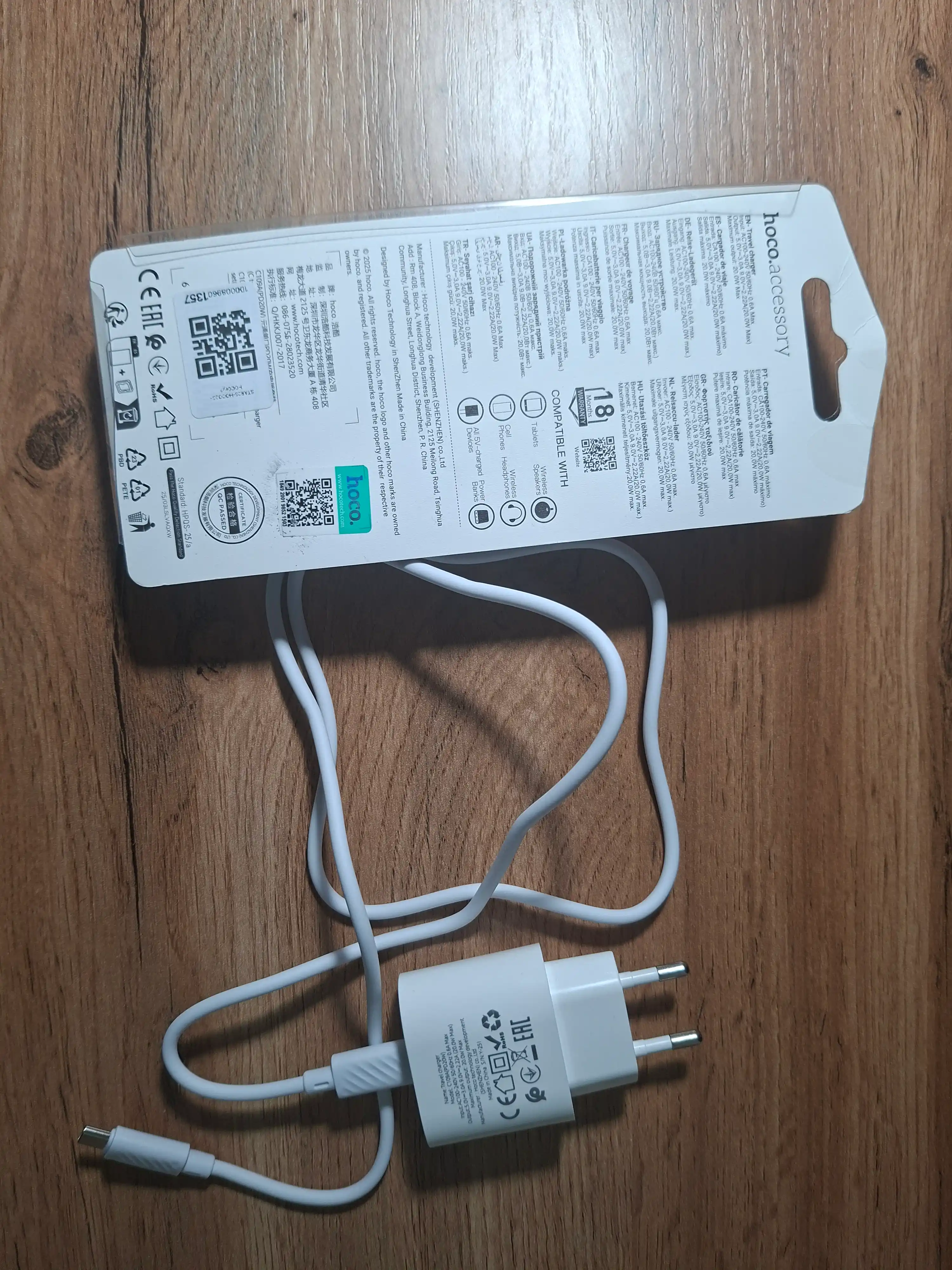 HOCO CS52A QC3.0 18w va 20W tezkor zaryadlovchi adapter + Micro-USB kabel