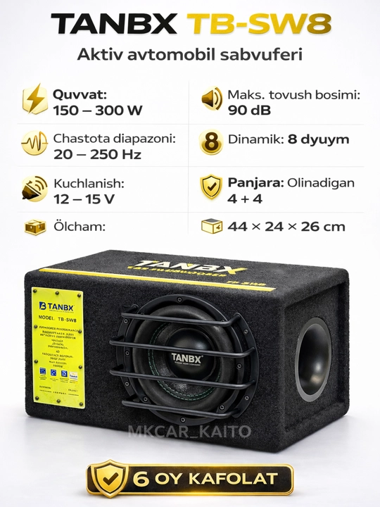 Avtomobil sabvufer Tanbx TB-SW8 / TB-1320PRO / TB-1420, sabvufer 