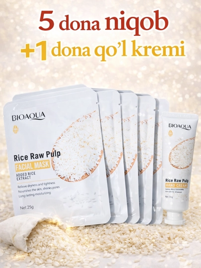 BIOAQUA Rice Raw Pulp маска для лица – интенсивное увлажнение с экстрактом риса