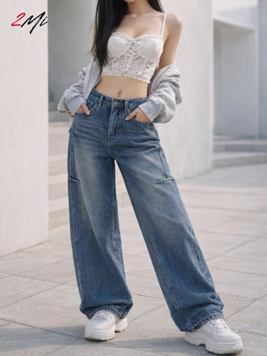 Ayollar uchun keng jinsi shimlar, erkaklar uchun BAGGY jinsi Y2K uslubida,bo‘sh,keng,S-3XL