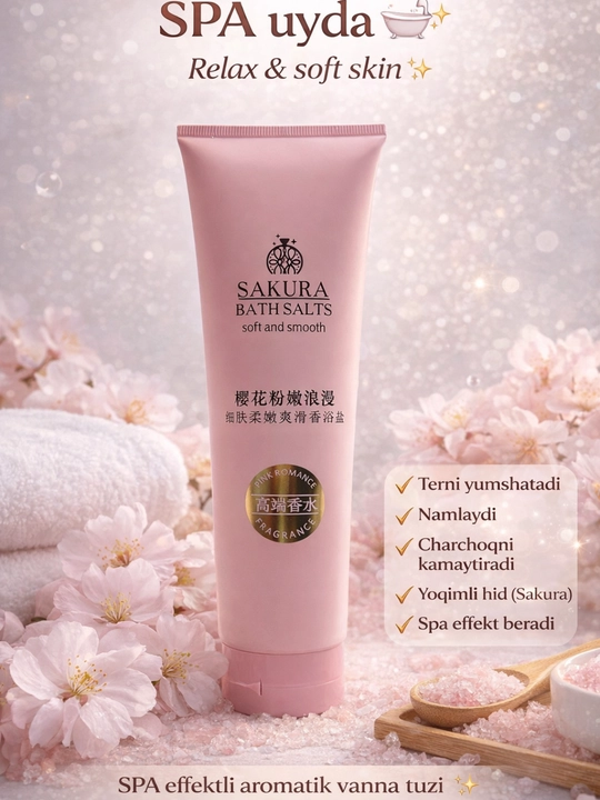 Vanna uchun tuz Sakura Bath Salts tana uchun xushbo‘y SPA tuzi - 