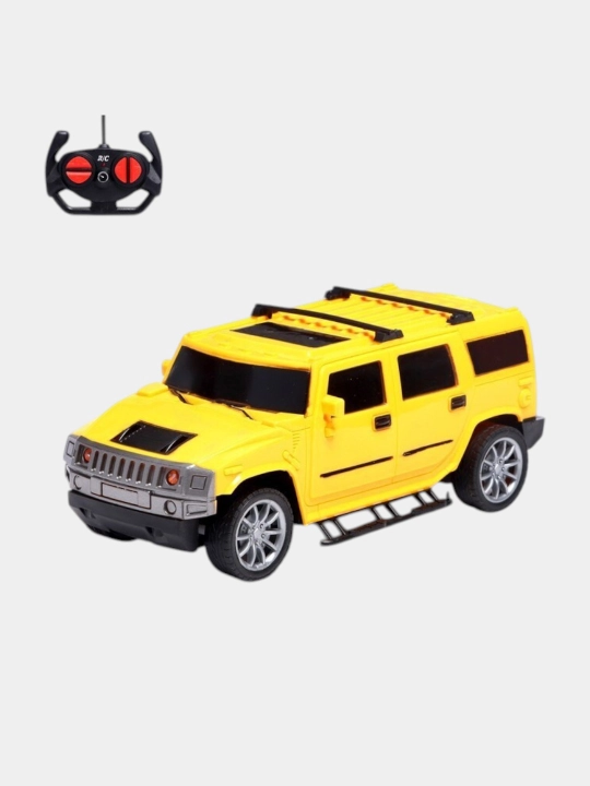 Машинка на пульте управления джип, внедорожник, 1:18, свет, работает от батареек, желтый