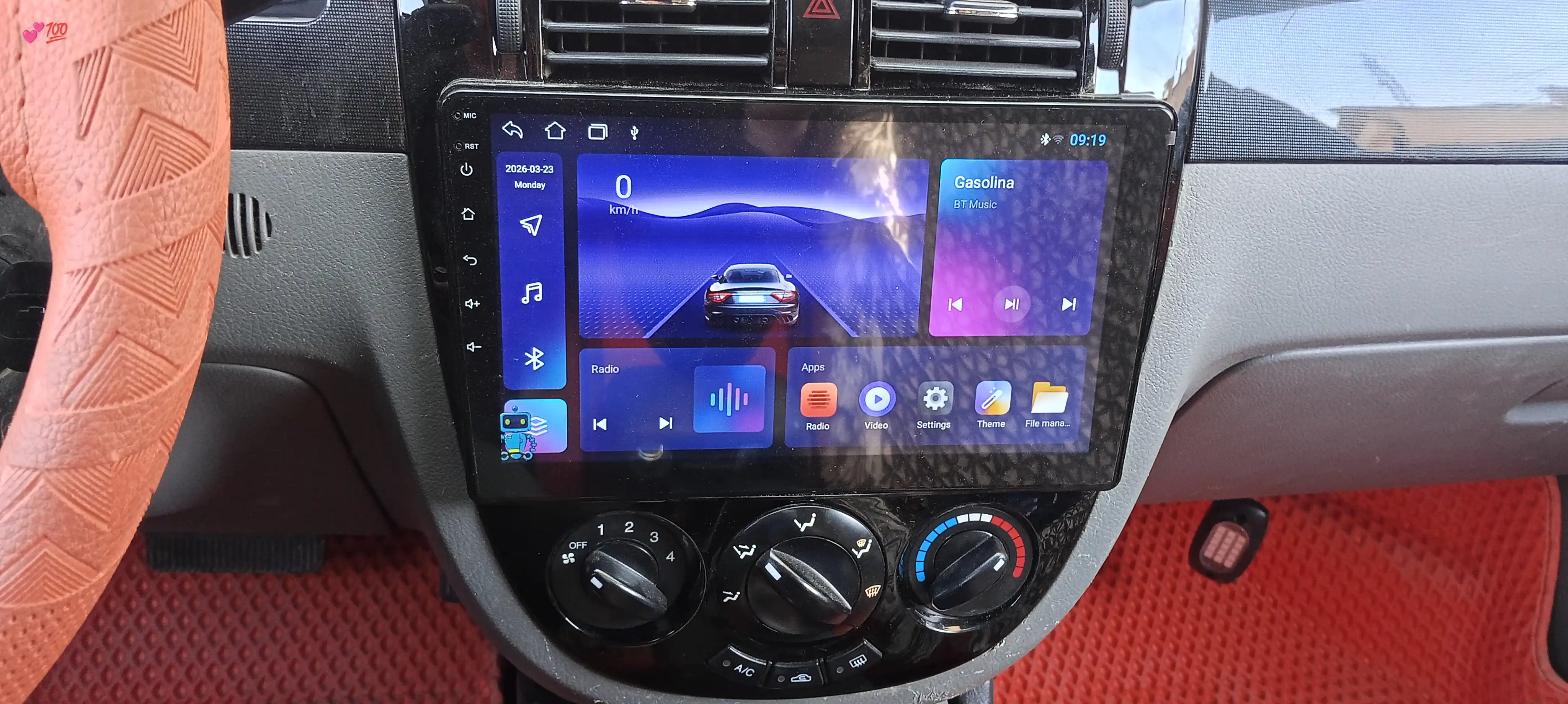 Авто монитор Smart car, 4 / 64 ГБ, c рамкой, голосовое управление