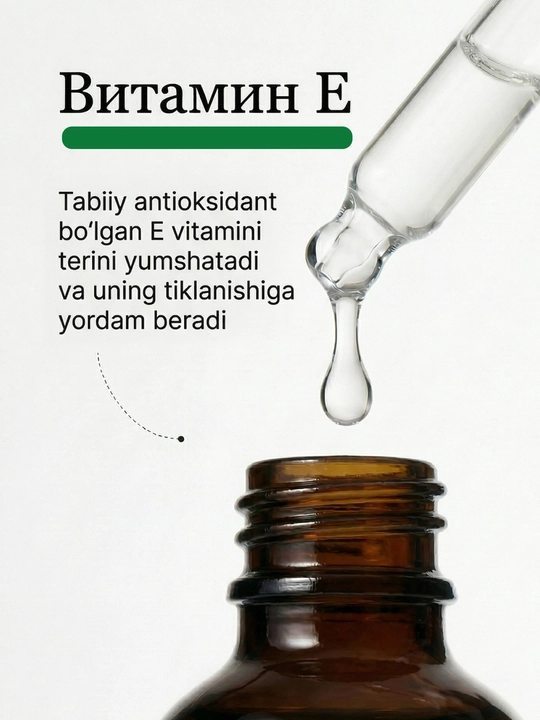 Yuz va tana uchun oqartiruvchi zardob, sepkil va pigmentatsiya qarshi, arbutin sarum