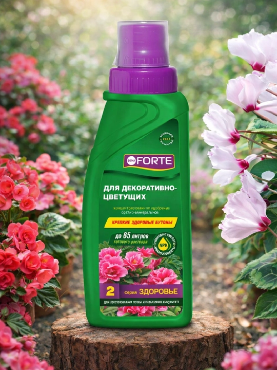Dekorativ-gullaydigan o‘simliklar uchun o‘g‘it, Bona Forte, suyuq, organo-mineral - 