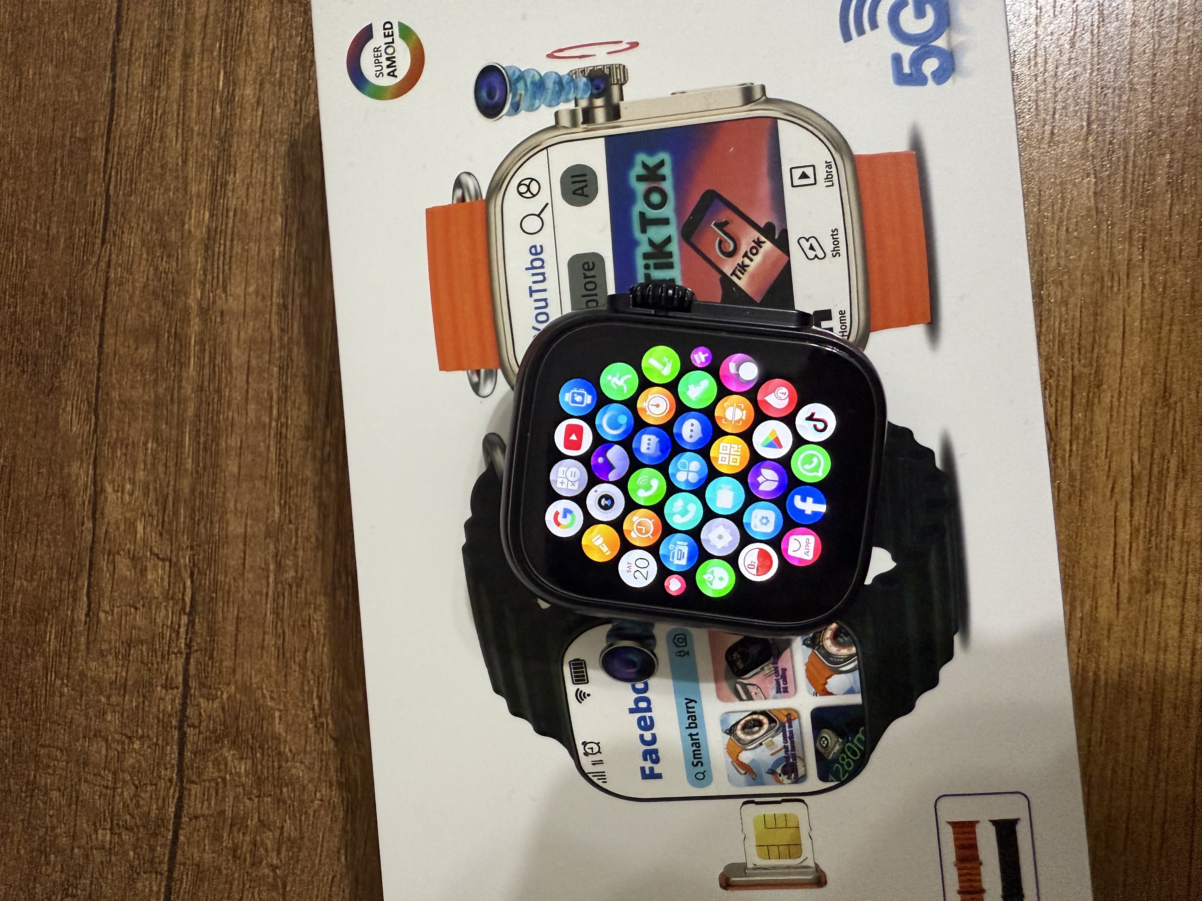 Умные часы C96 с HD-камерой, SIM-картой, Wi-Fi, GPS, экран 2.2", 2 ремешка