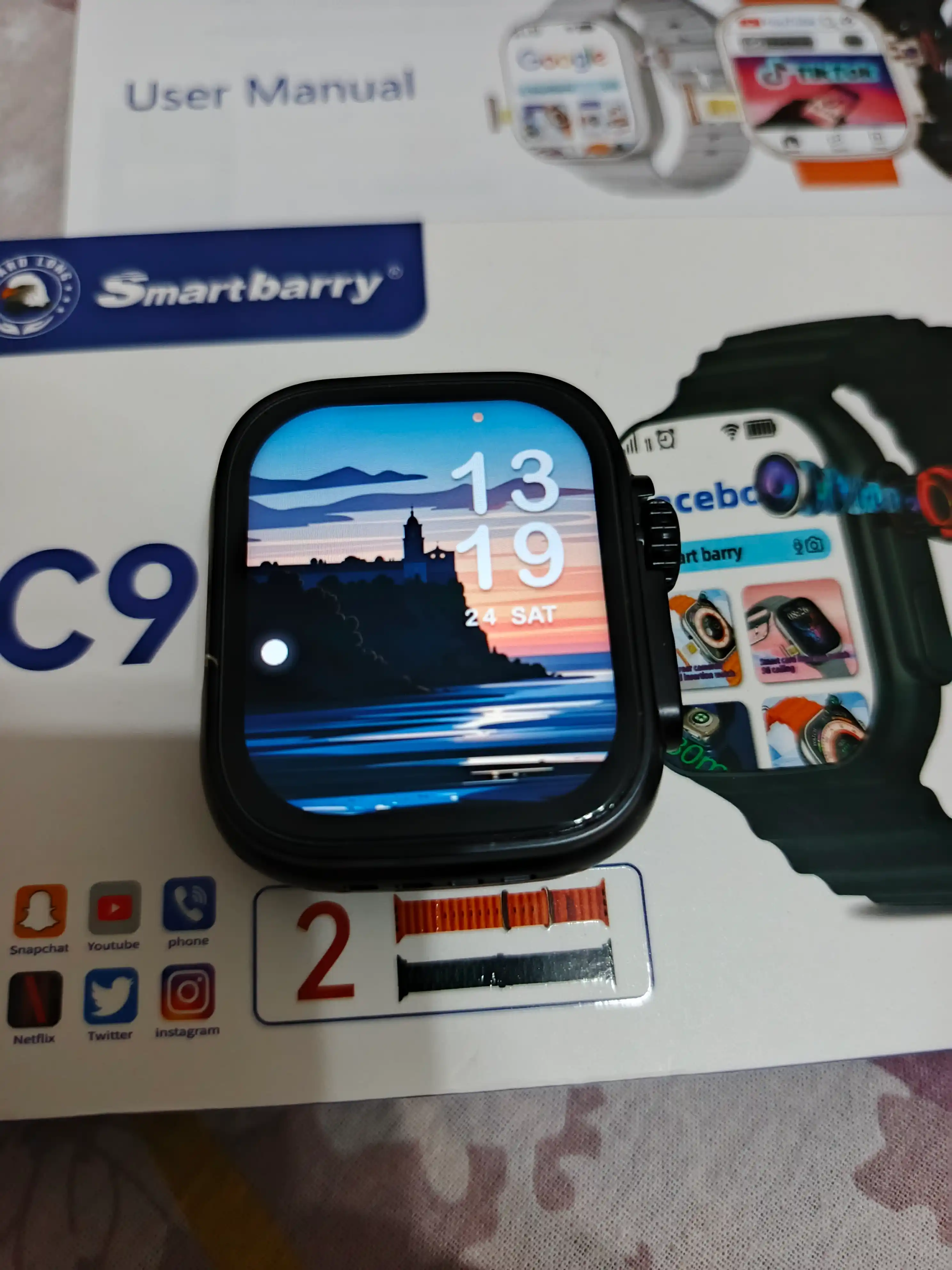 Умные часы C96 с HD-камерой, SIM-картой, Wi-Fi, GPS, экран 2.2", 2 ремешка