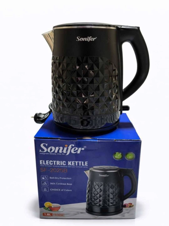 Elektr choynak Sonifer SF-2025B – 1,8 L, tez qaynash, ishonchli zanglamas po‘lat