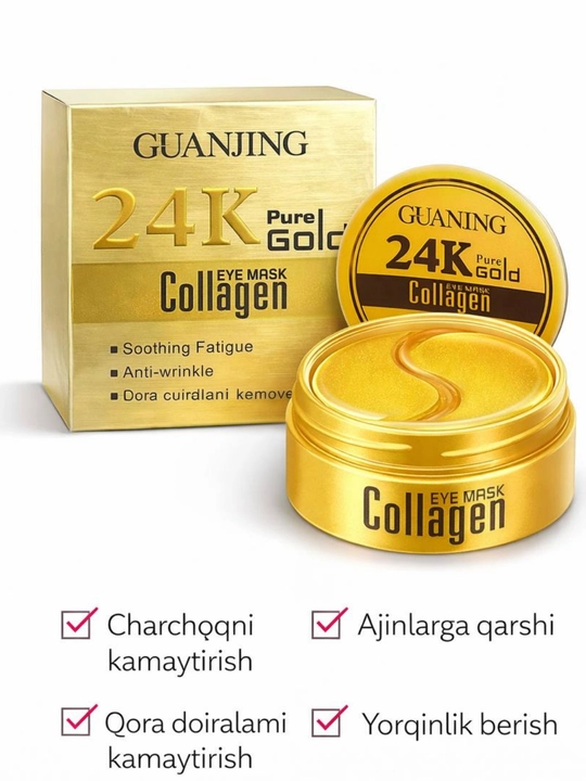 Patchlar ajinlarga qarshi Guanjing 24K Gold Kollagen,  kollagenli, 60 dona