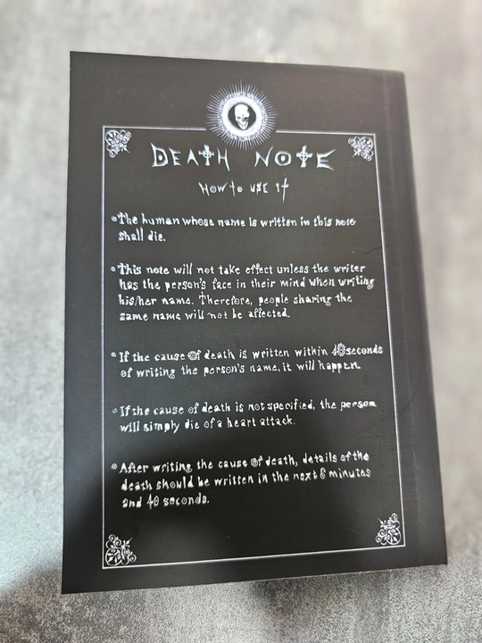 Bloknot Tetrad smerti Layt va Ryuk bilan termopereplyot