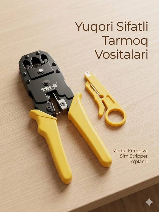 TNI-U TJ-3155A RJ45 uchun krimper — siqish, kesish va tozalash vositasi - 