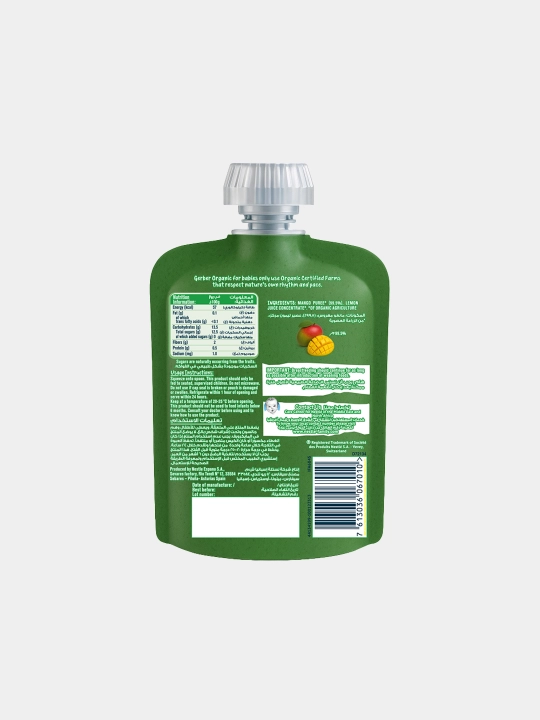 Gerber Organic mevali pyure «mango» 90 g