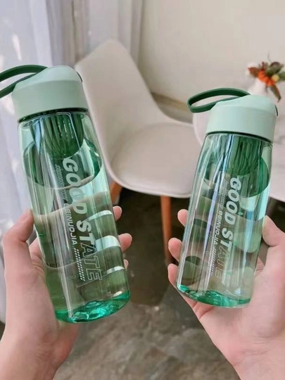 Бутылка для воды с поильником, герметичная, для спорта и прогулок — AESTORE-SHEYKER-ЗЕЛЕН-400