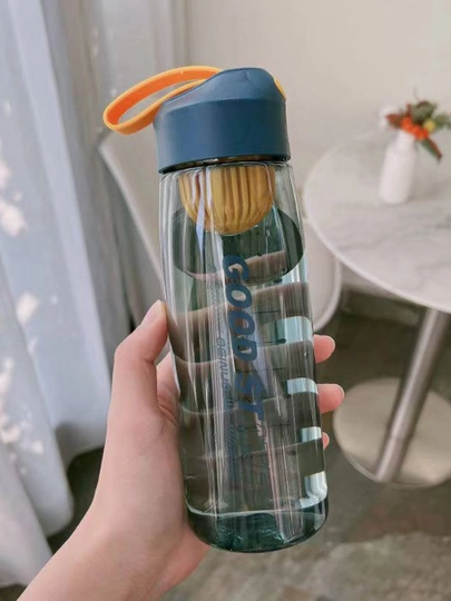 Бутылка для воды с поильником, герметичная, для спорта и прогулок — AESTORE-SHEYKER-СИНИЙ-400