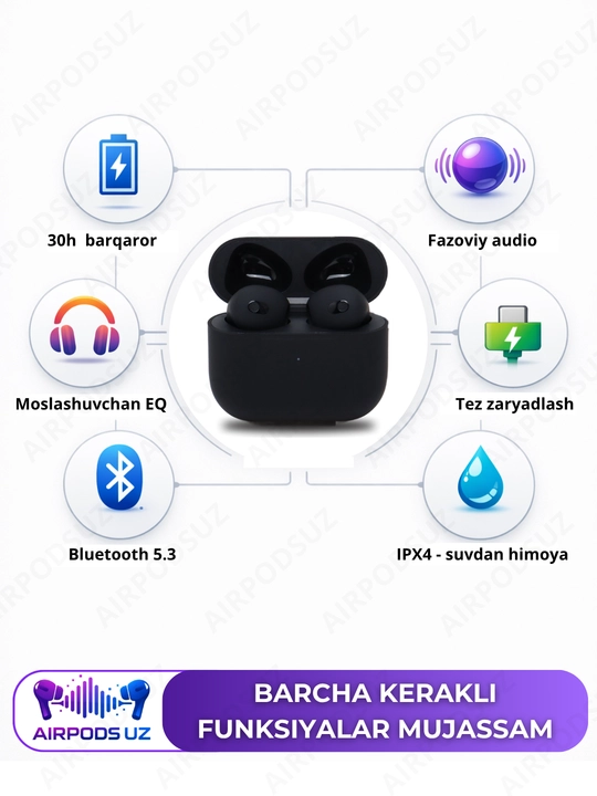 Simsiz quloqchinlar Pods 3 Dubai, + g'ilof sovg'aga
