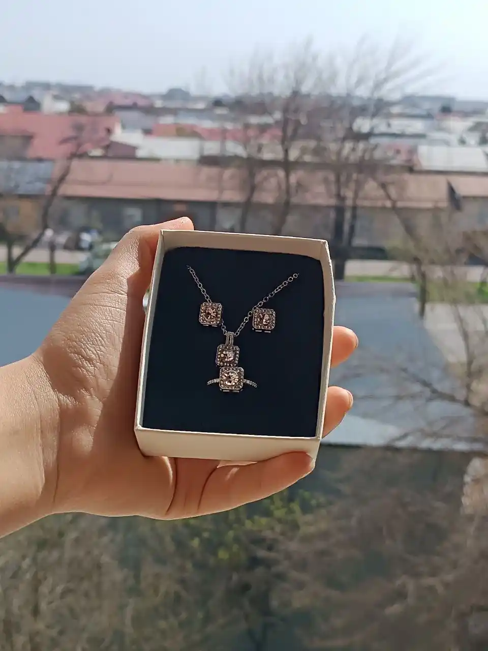 Украшения для женщин, цепочка, комплект,  украшения, кольцо, серьги