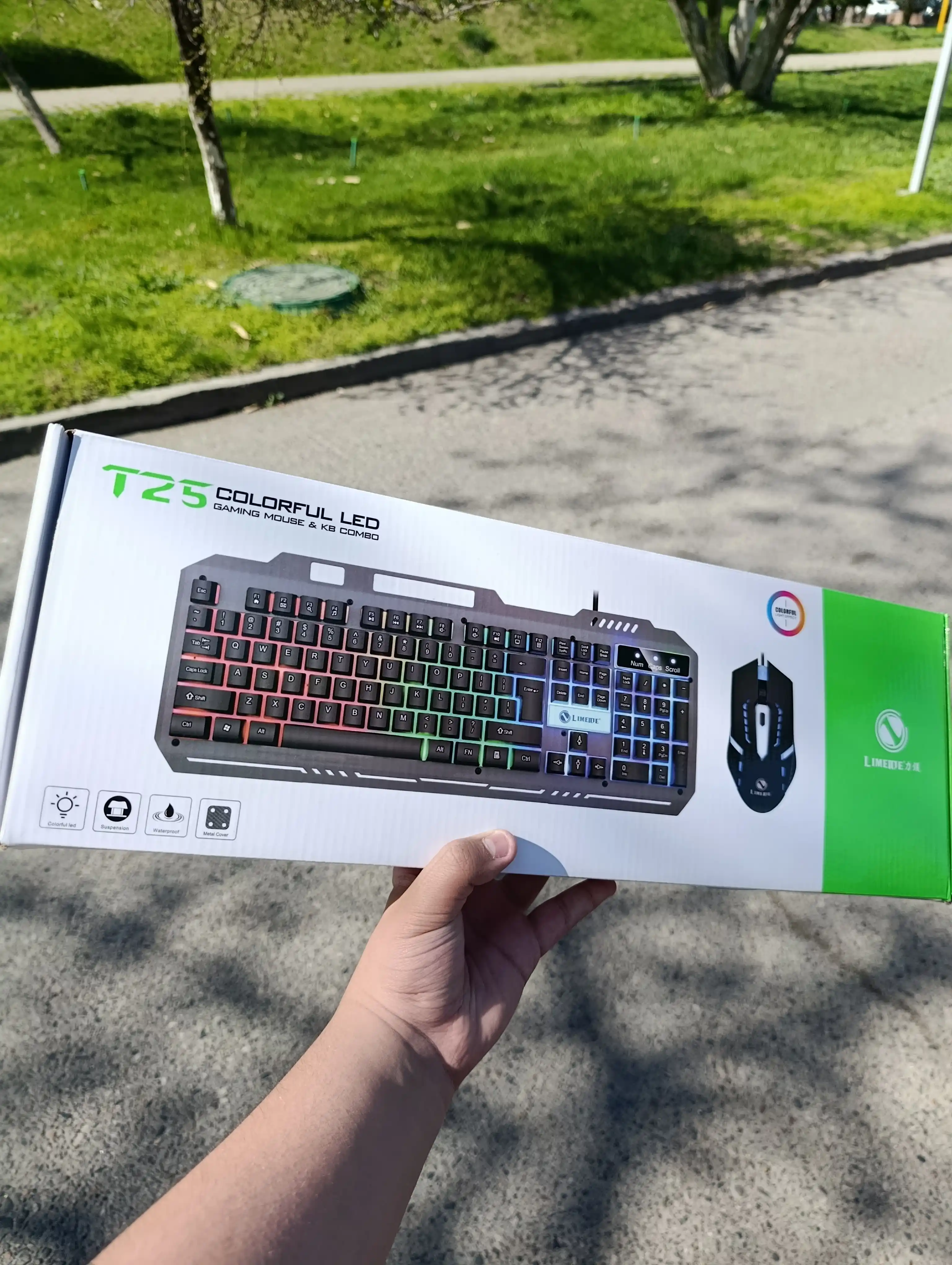T25 o‘yin uchun RGB klaviatura va sichqoncha, metall korpus bilan