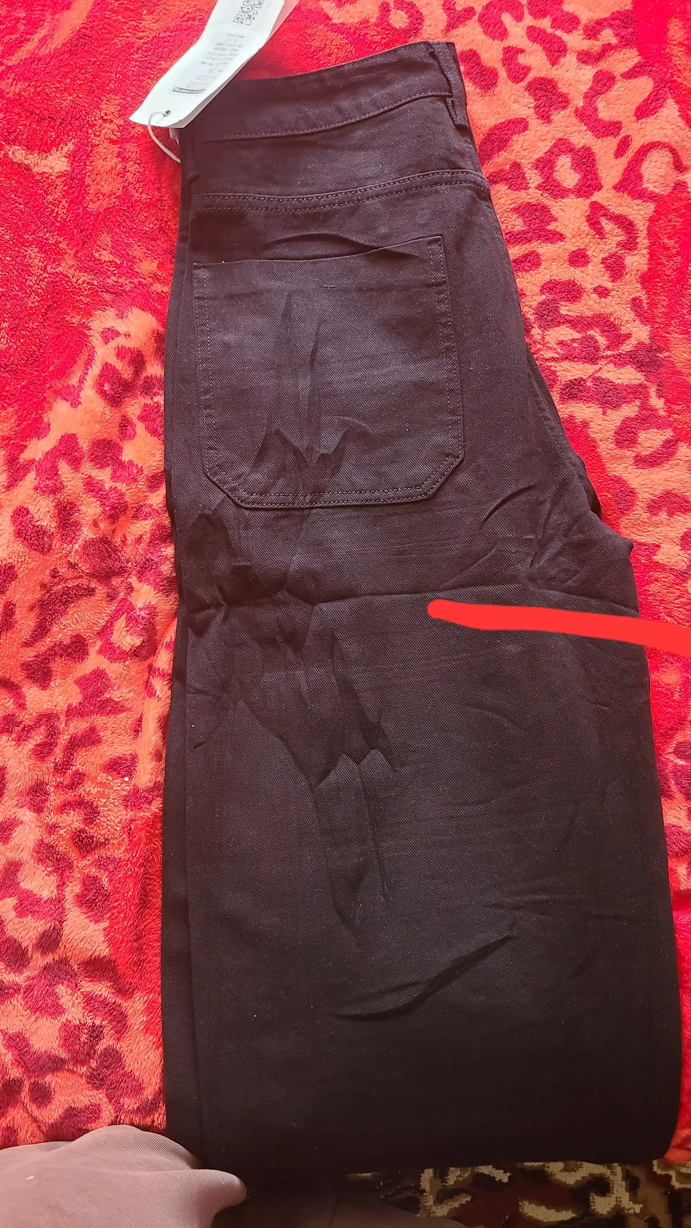 Erkaklar keng banan uslubidagi jinsi shimi, oversayz, denim material, Xitoy