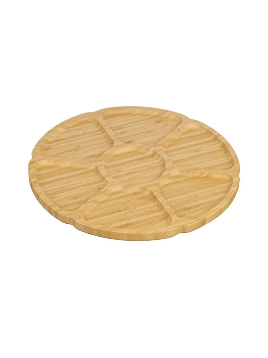 7 ta bo'linmali yumaloq bambukdan yasalgan patnis UYDA 35466-A289, 25 sm, 1 dona, 50x1 - 
