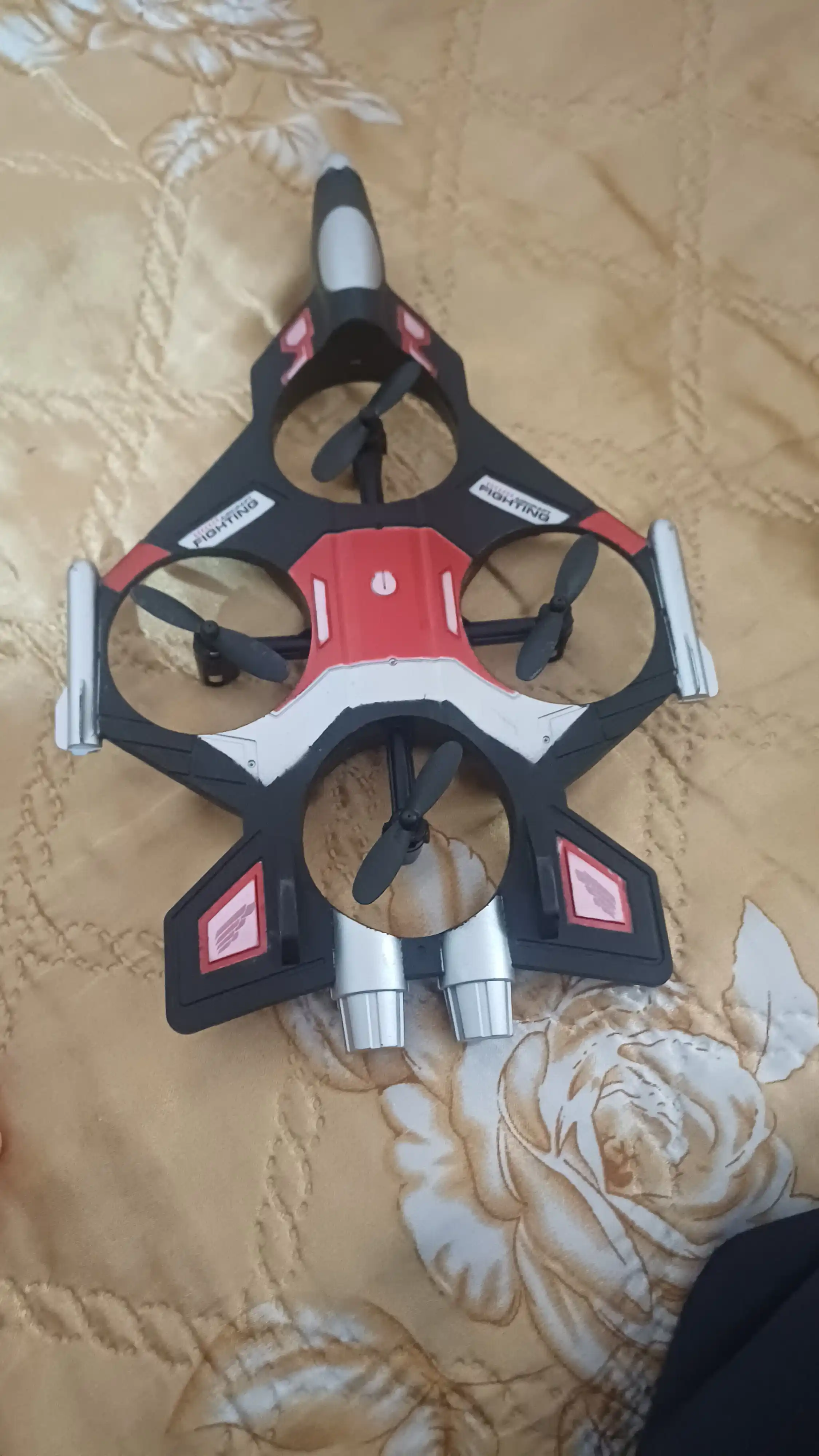Радиоуправляемый самолет дрон Fighter, трюки 360°, с RGB подсветкой, игрушка детям